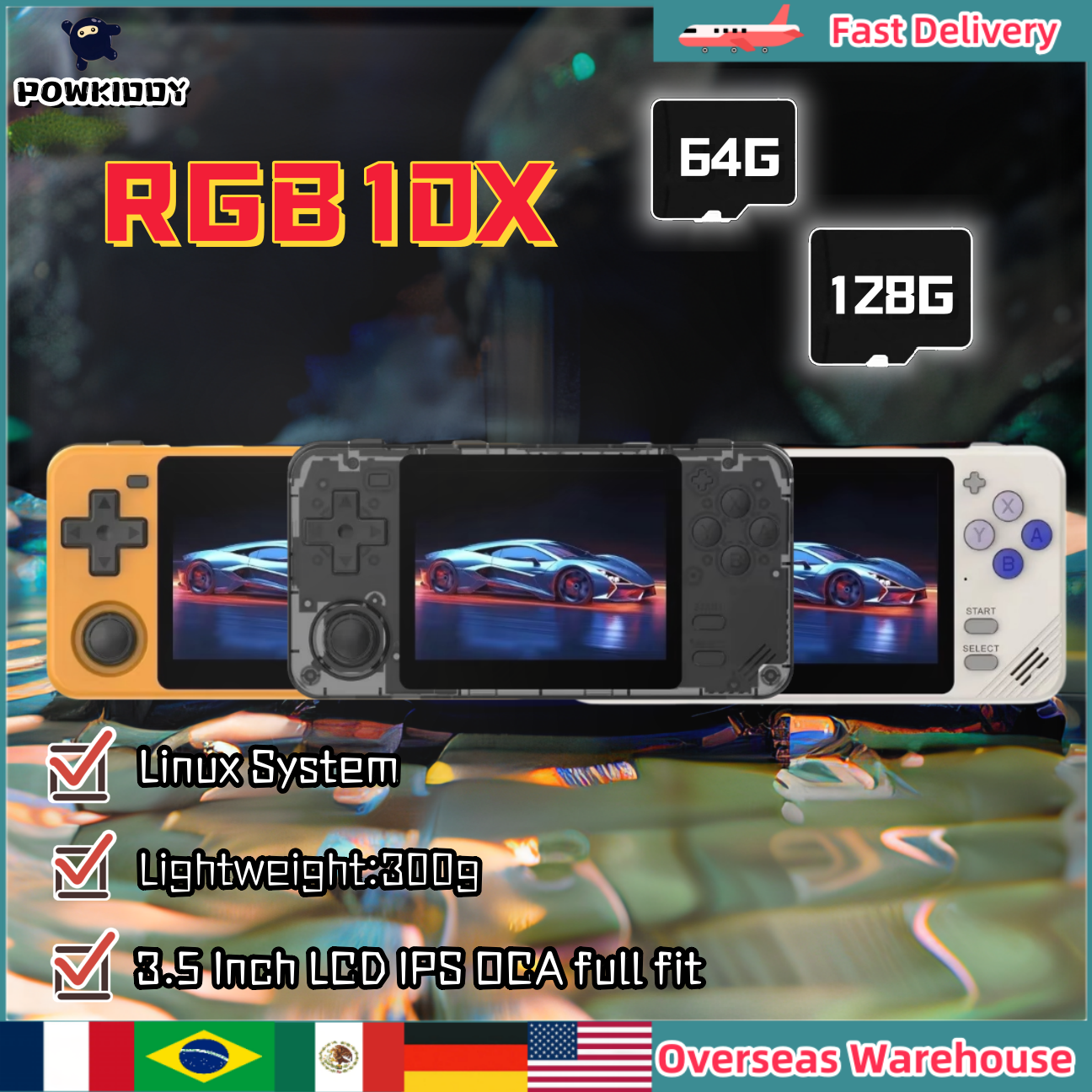 Gaming Console Handheld Android - POWKIDDY RGB10X Handheld Game Console Video