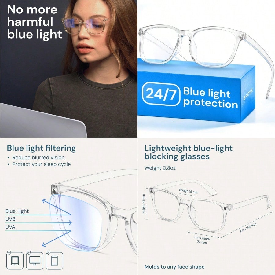 Transparent Clear Blue Light G – обзор и цена Gaming Glasses Uv